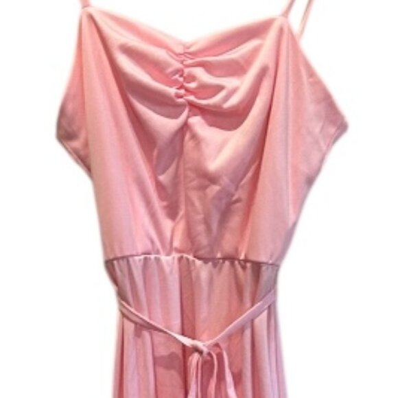 Vintage Pink Lace Dress 70s House of Nu-Mode 5/6 Slip Gown‎ Coquette Easter - Picture 7 of 9